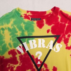 Guess Casual Graphic Short Sleeve Crew Neck T Shirt Mens Size Small S Green Red